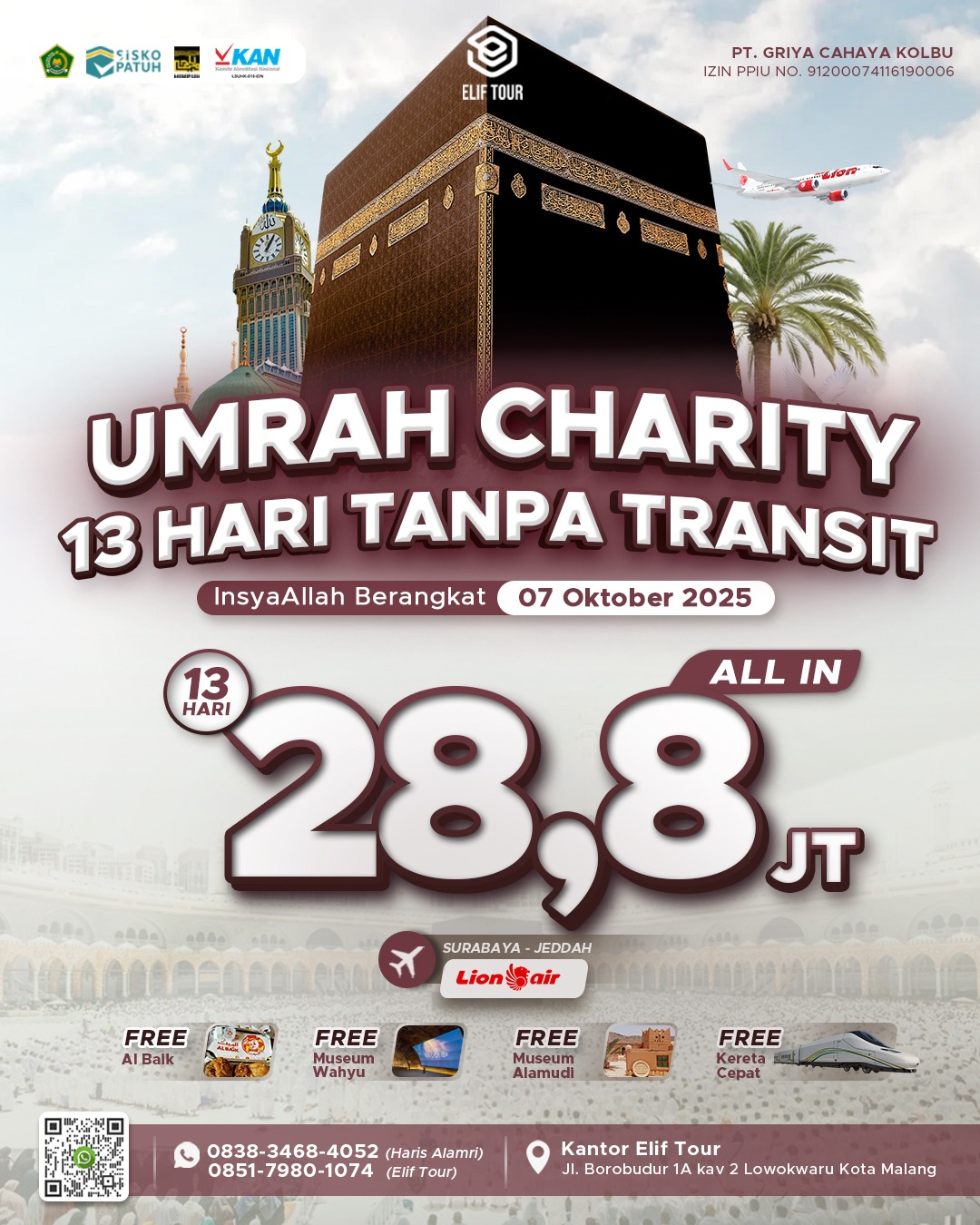 UMRAH CHARITY 13 HARI TANPA TRANSIT