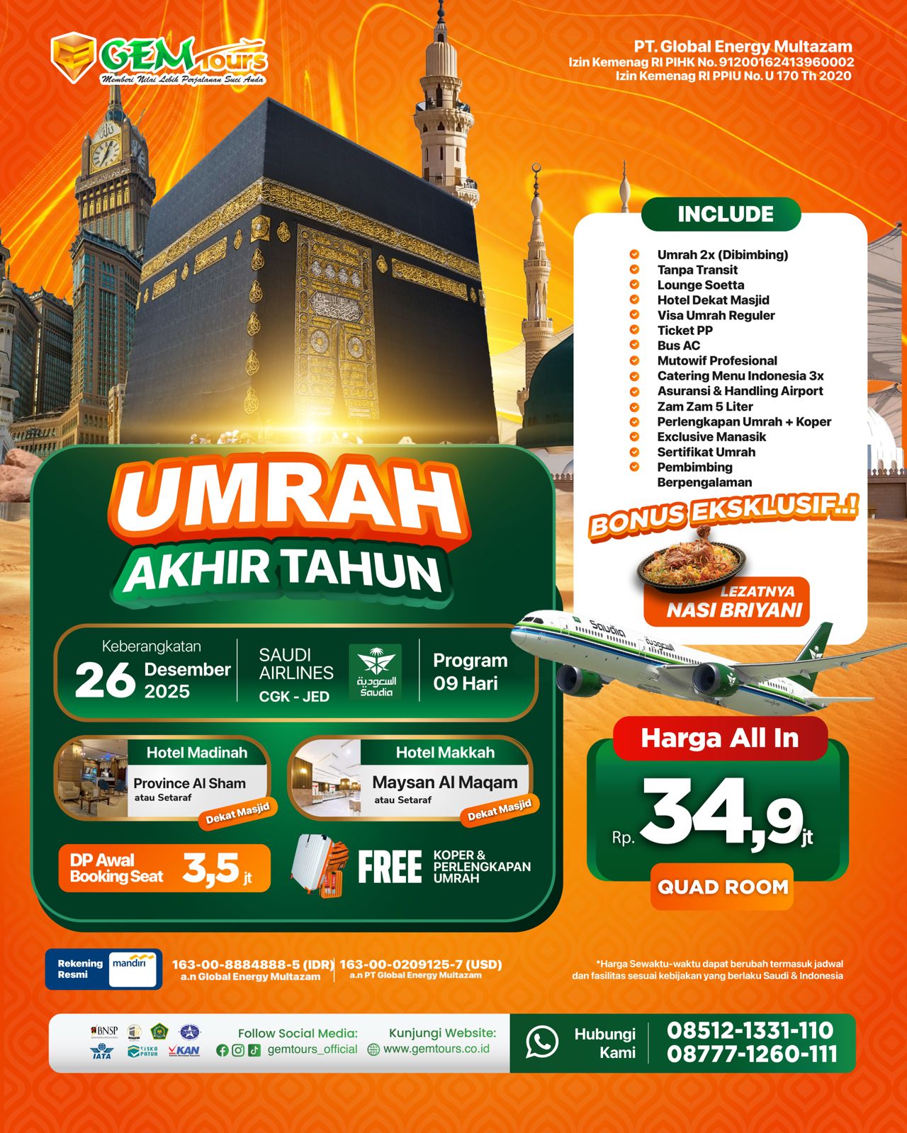 26 DESEMBER 2025 "UMRAH RESOLUSI AKHIR TAHUN"