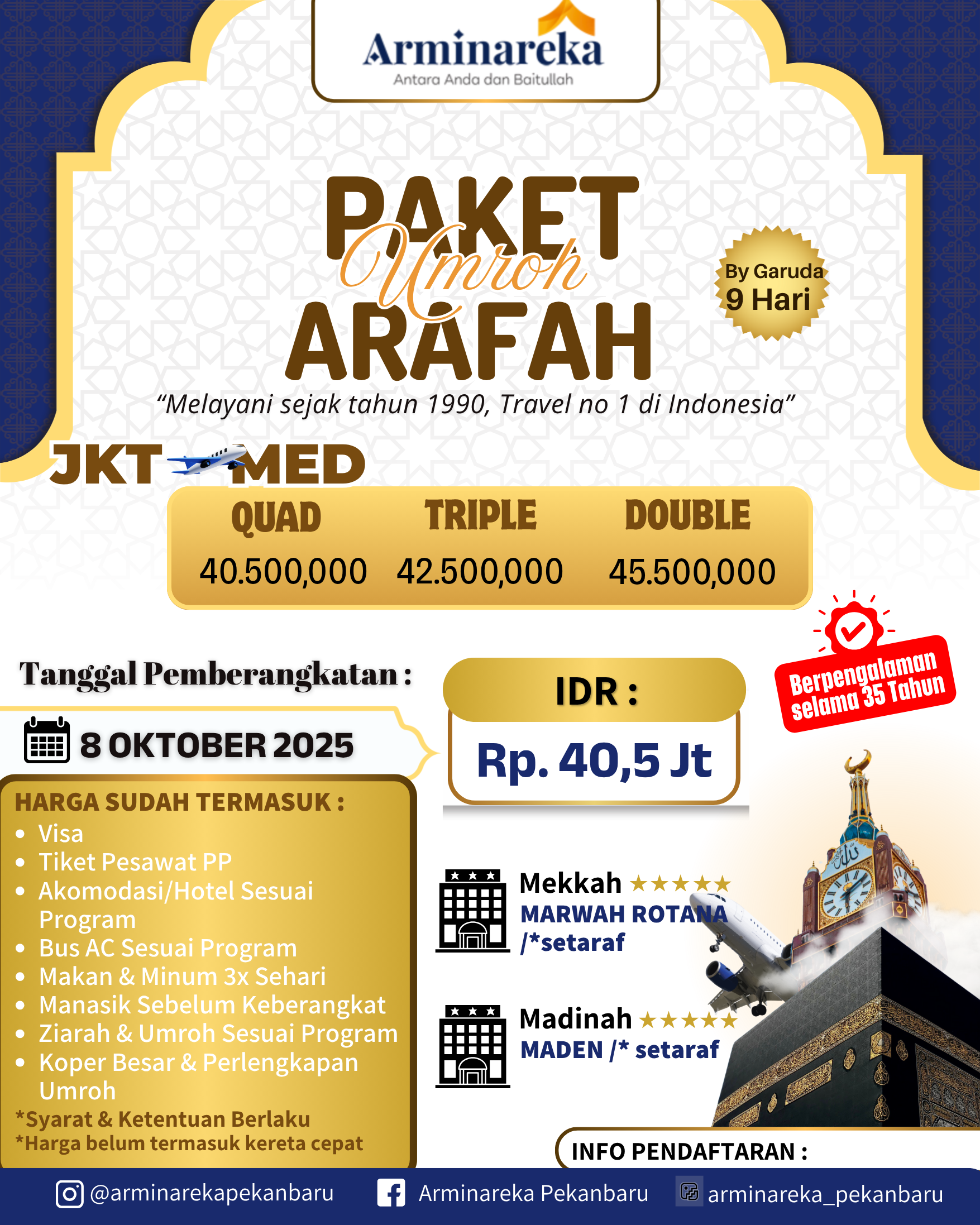 Paket Umroh Arafah 8 Oktober 2025