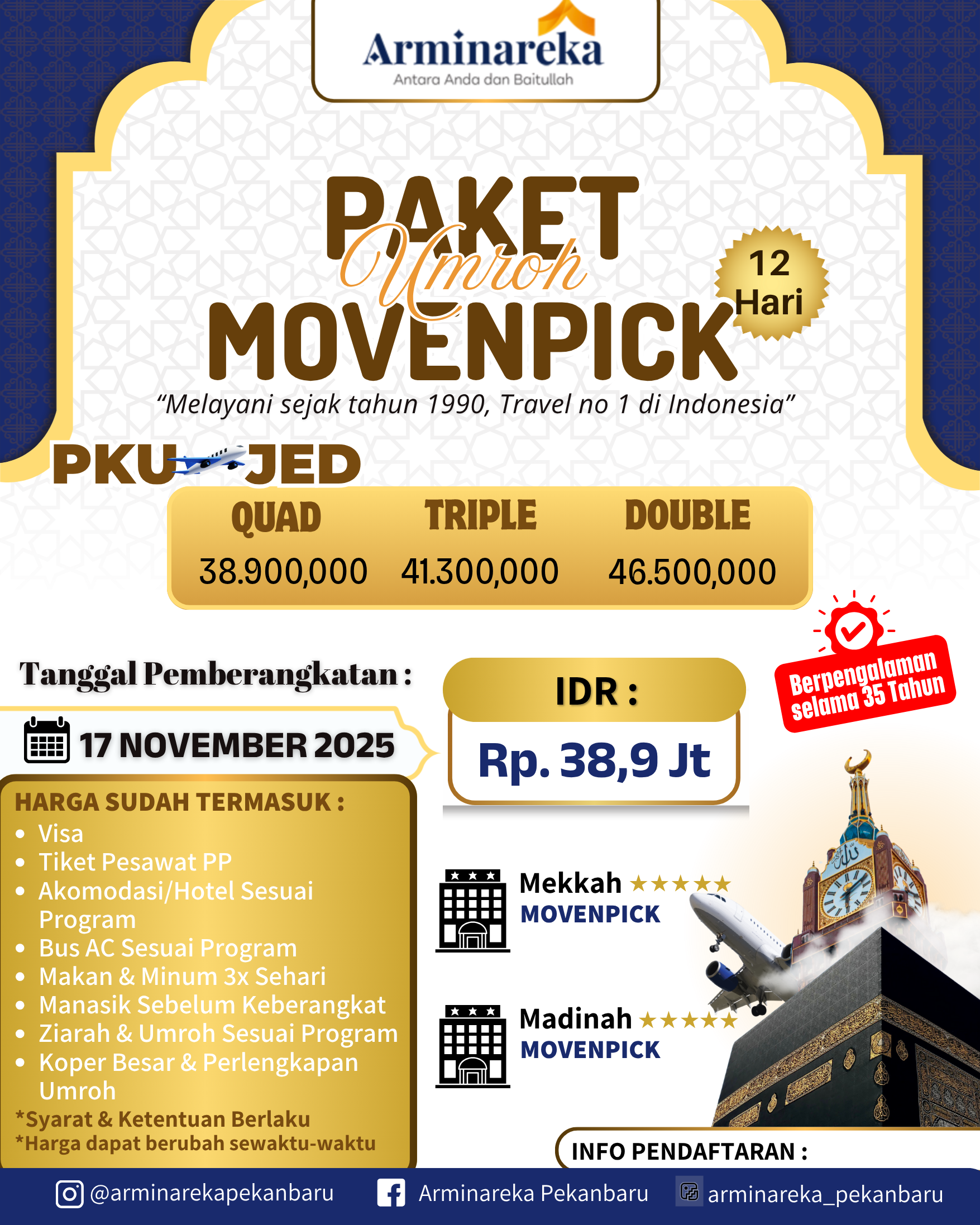 Paket Umroh Movenpick 17 November 2025 