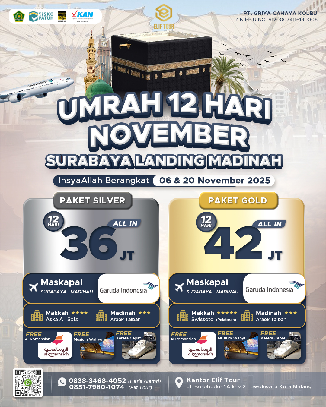 UMRAH 12 HARI NOVEMBER SURABAYA LANGSUNG MADINAH