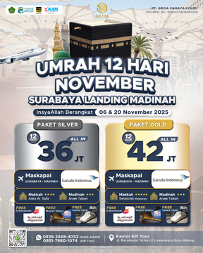UMRAH 12 HARI NOVEMBER SURABAYA LANGSUNG MADINAH