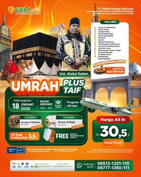 18 JANUARI 2026 "UMRAH KEBERKAHAN SYA'BAN PLUS THAIF"