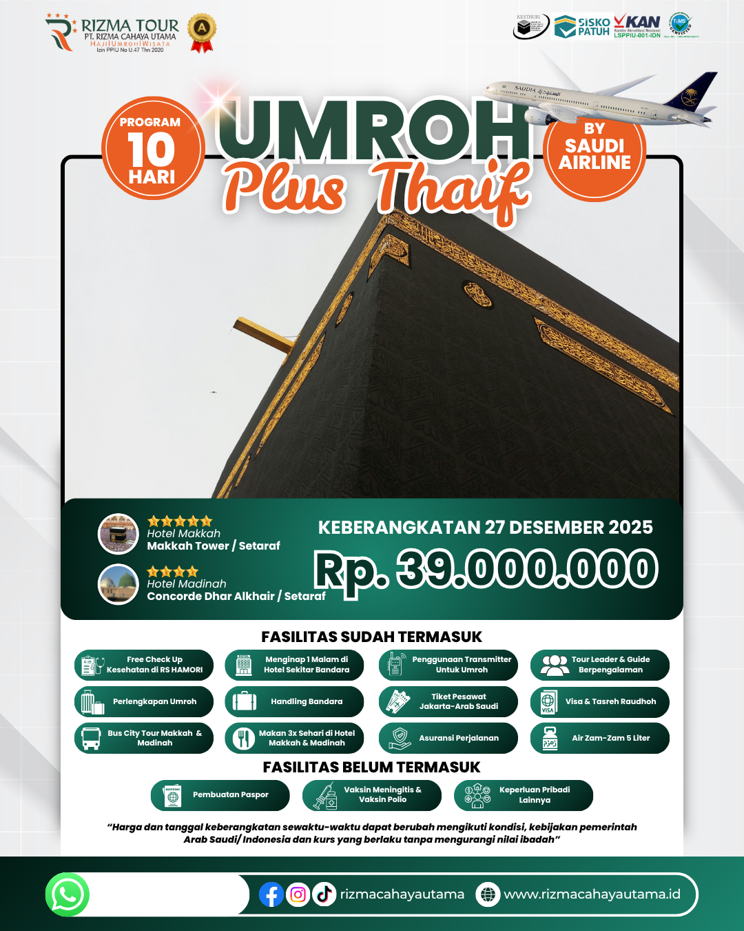Umroh Plus Thaif 27 Desember 2025