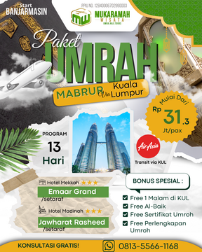 Umrah Mabrur via Kuala Lumpur (Banjarmasin)