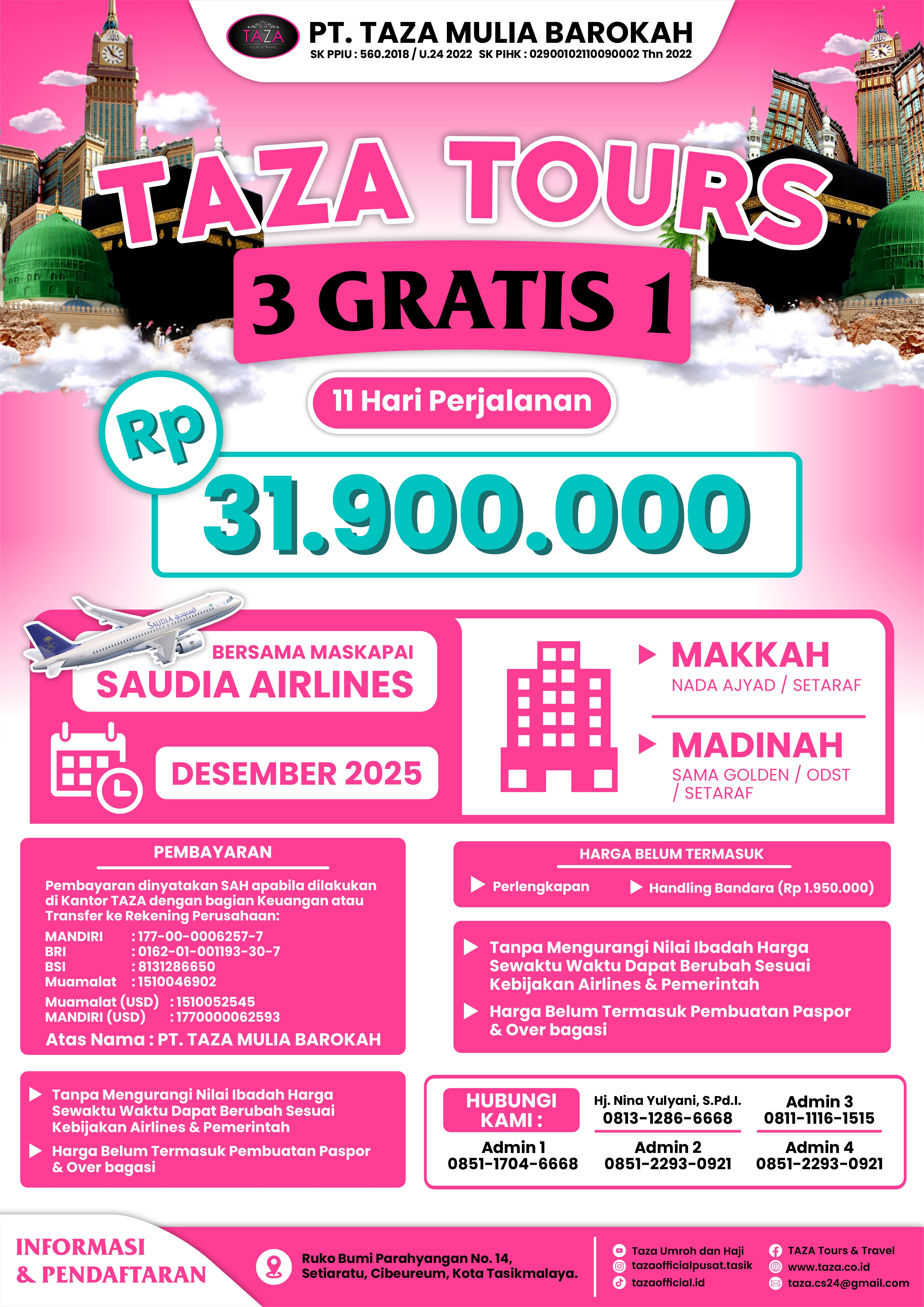 30 NOV - PROMO UMROH 3 GRATIS 1 