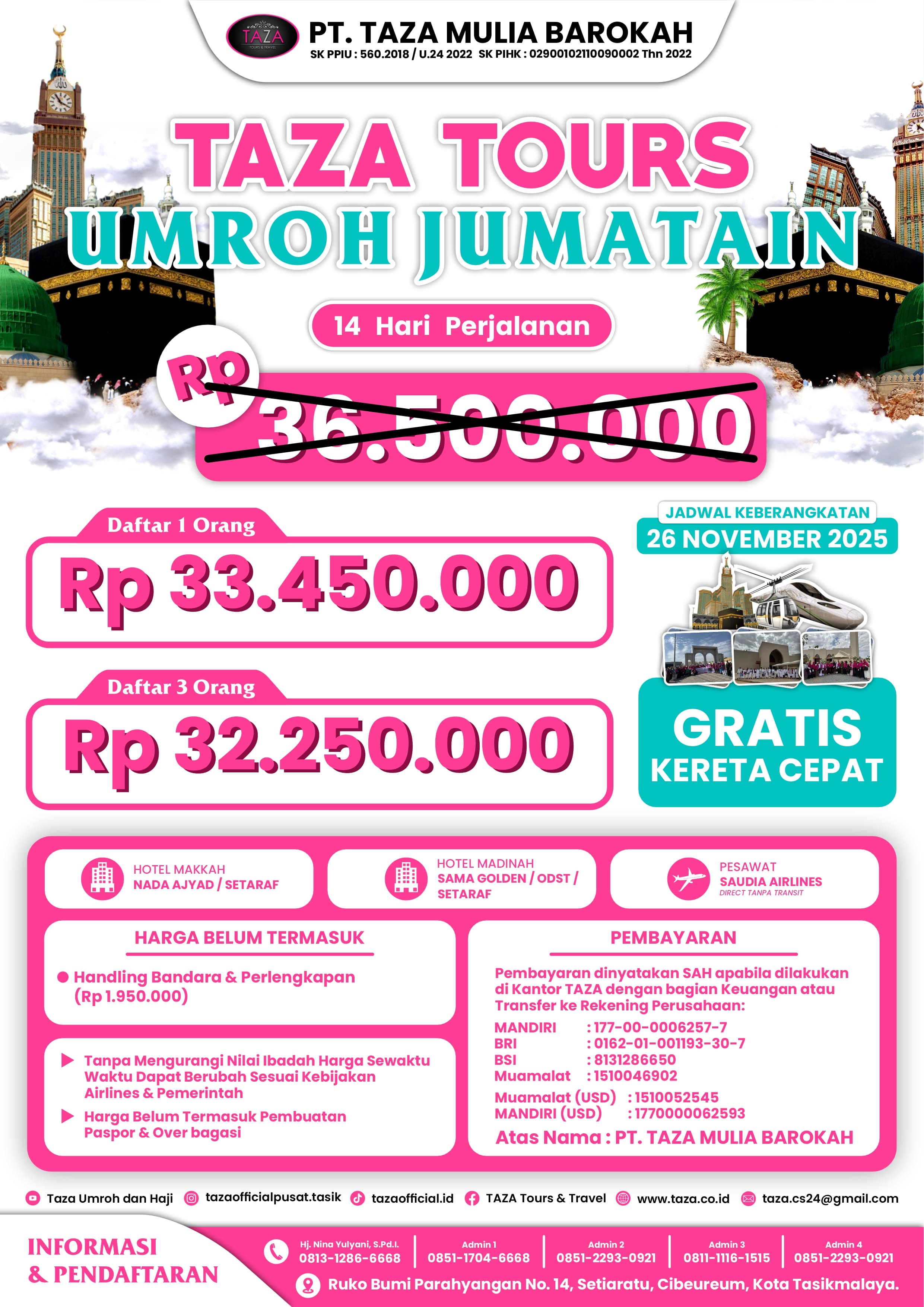 26 NOV 25 - UMROH JUMATAIN 14 HARI PERJALANAN