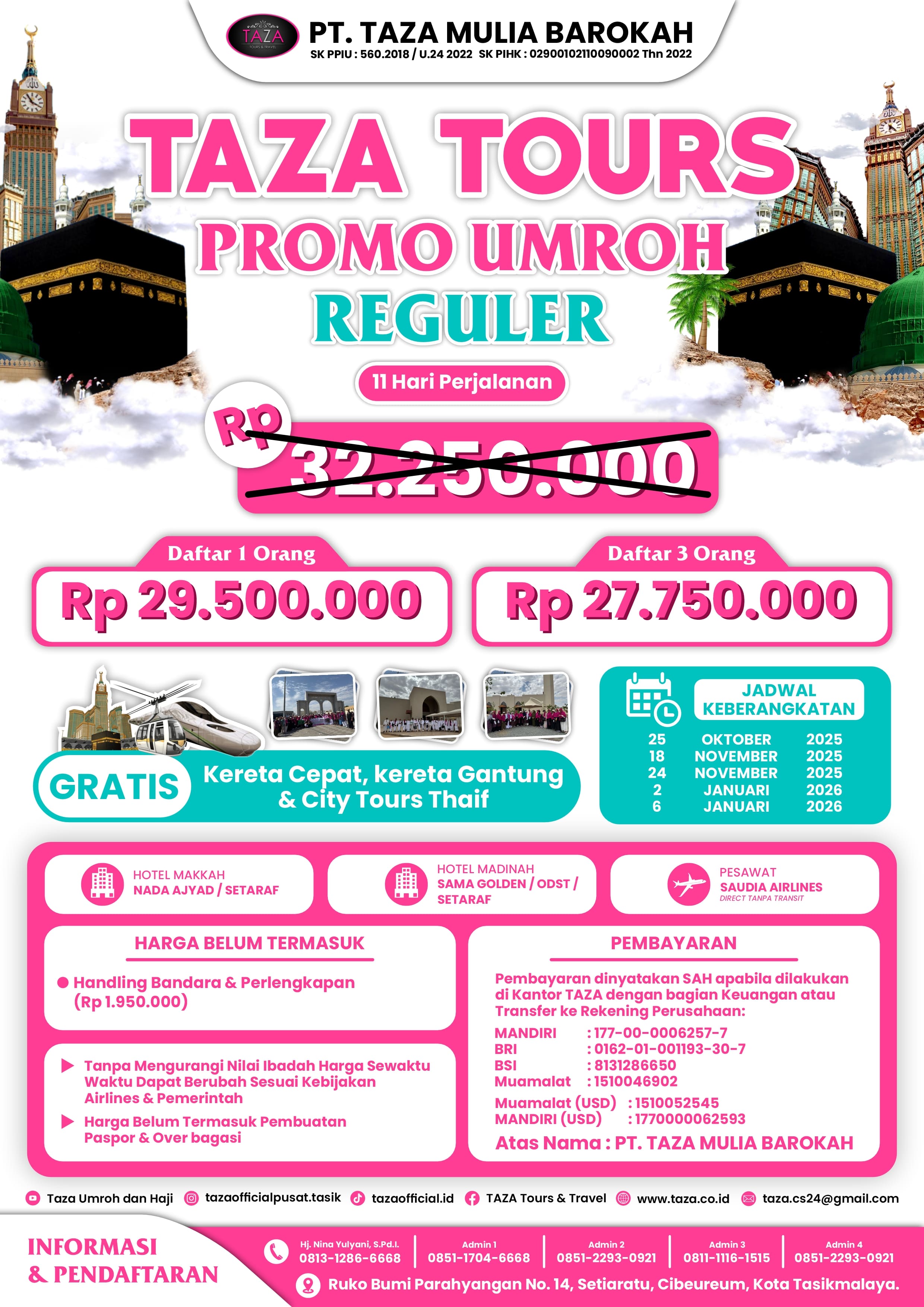 18 NOV 25 - UMROH REGULER 11 HARI 