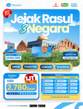 Jejak Rasul 3 Negara -Mesir, Masjidil Aqsa, Palestina, Yordania 24 November 2025