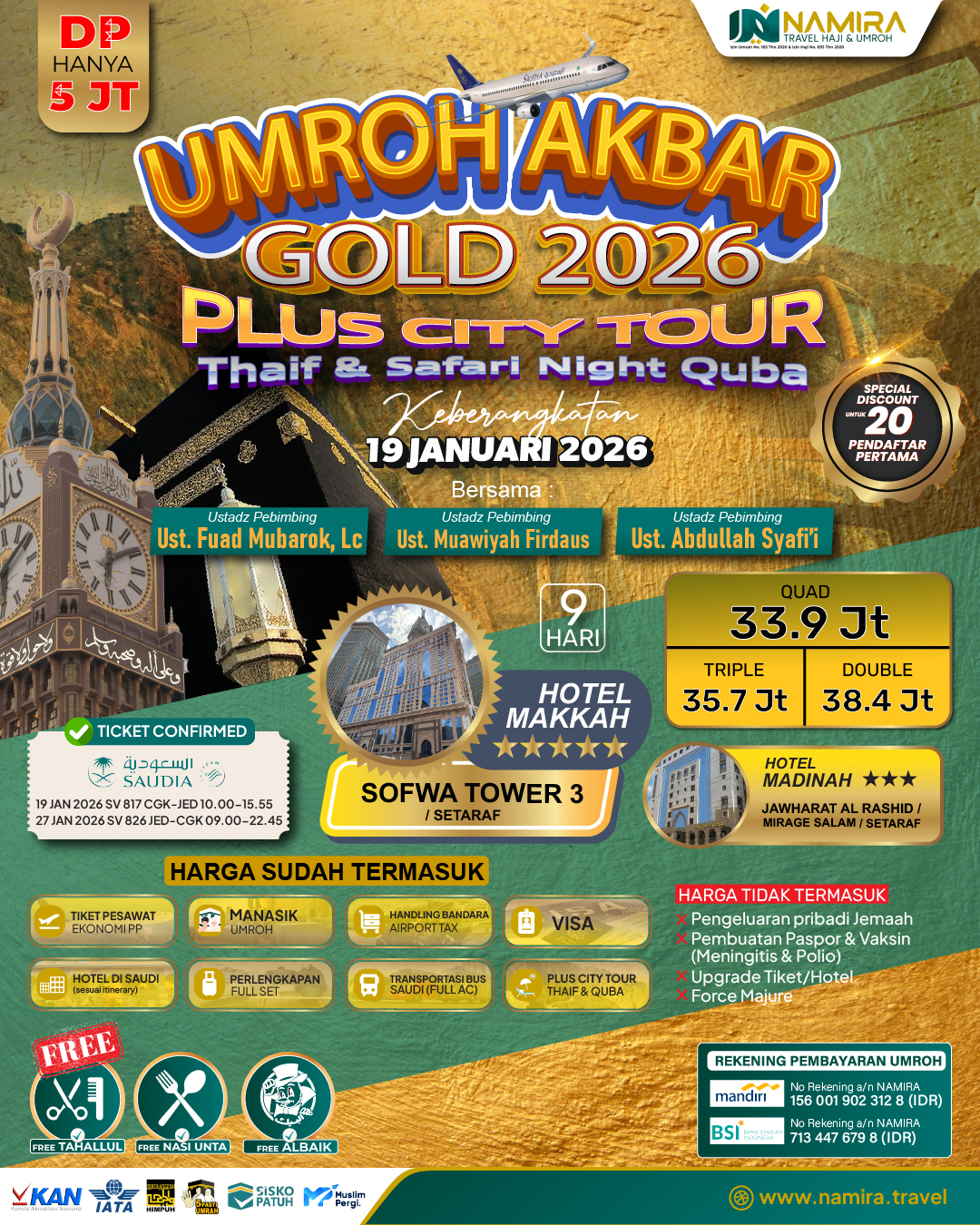 UMROH AKBAR GOLD 19 JANUARI 2026 