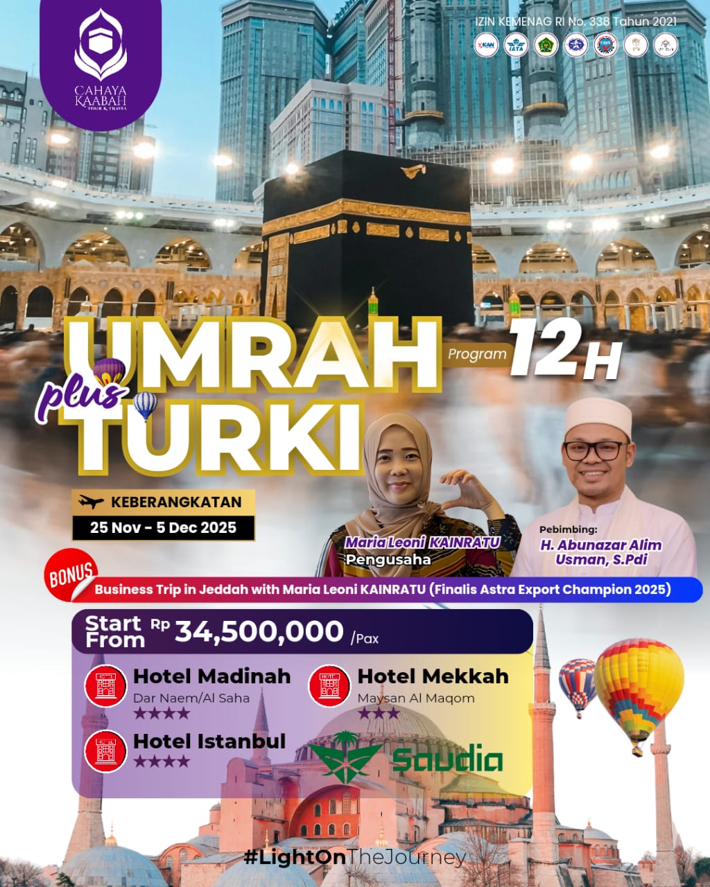 UMROH PLUS TURKI 25 NOVEMBER - 5 DESEMBER 2025