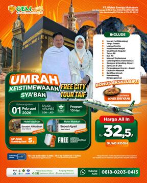 01 FEBRUARI 2026 "UMRAH KEISTIMEWAAN SYA'BAN"