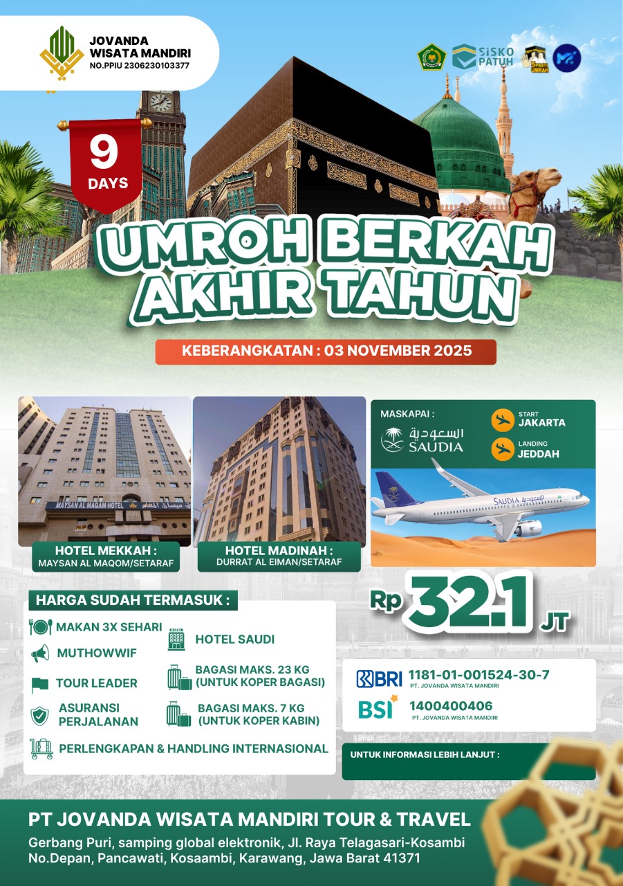 UMROH BERKAH AQSO 03 NOVEMBER 2025 9 DAYS