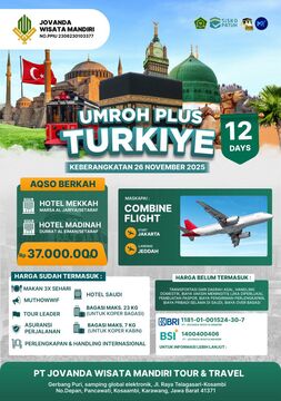 UMROH BERKAH PLUS TURKEY 30 NOVEMBER 12 DAYS