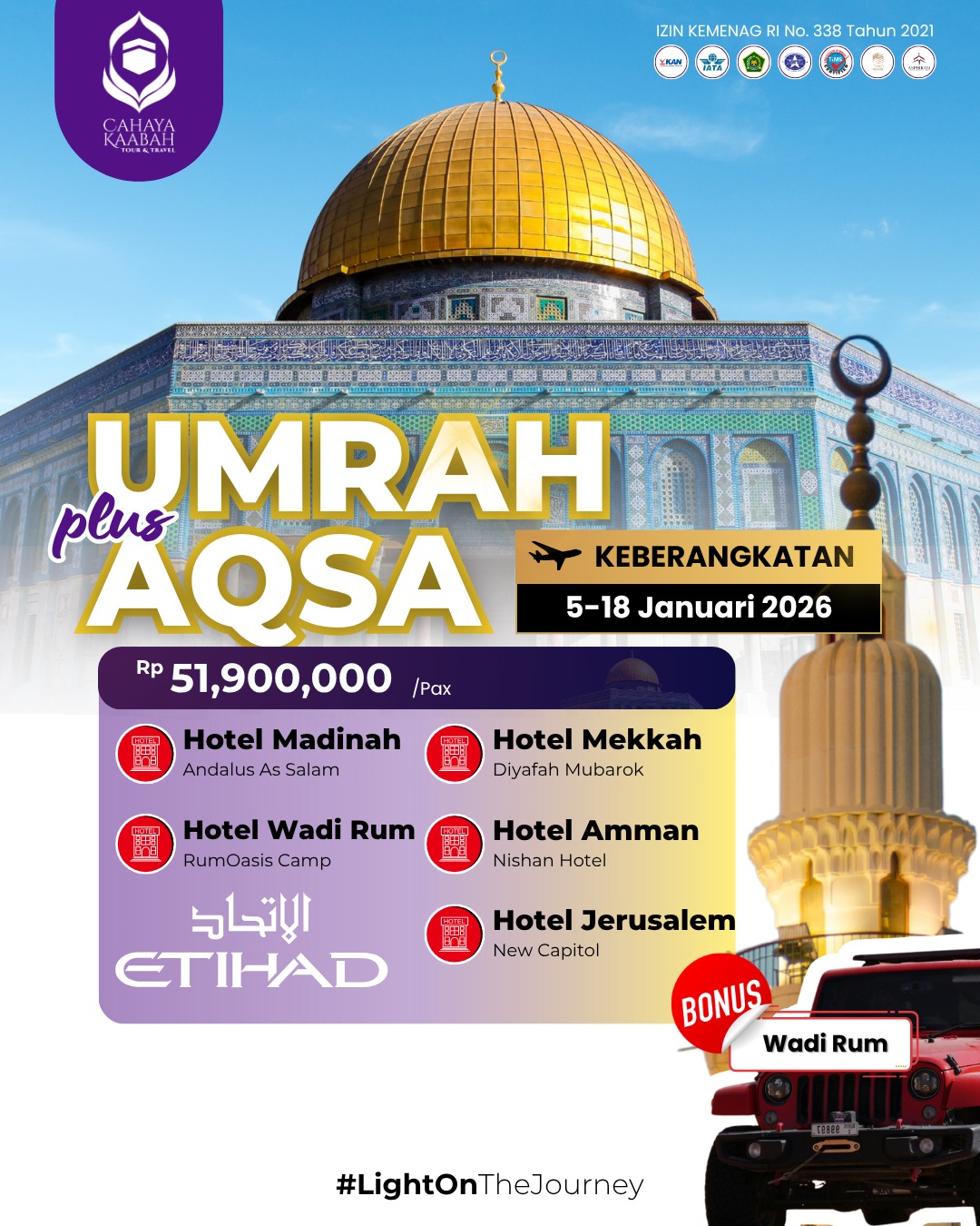 UMROH PLUS AQSA 05 - 18 JANUARI 2026 