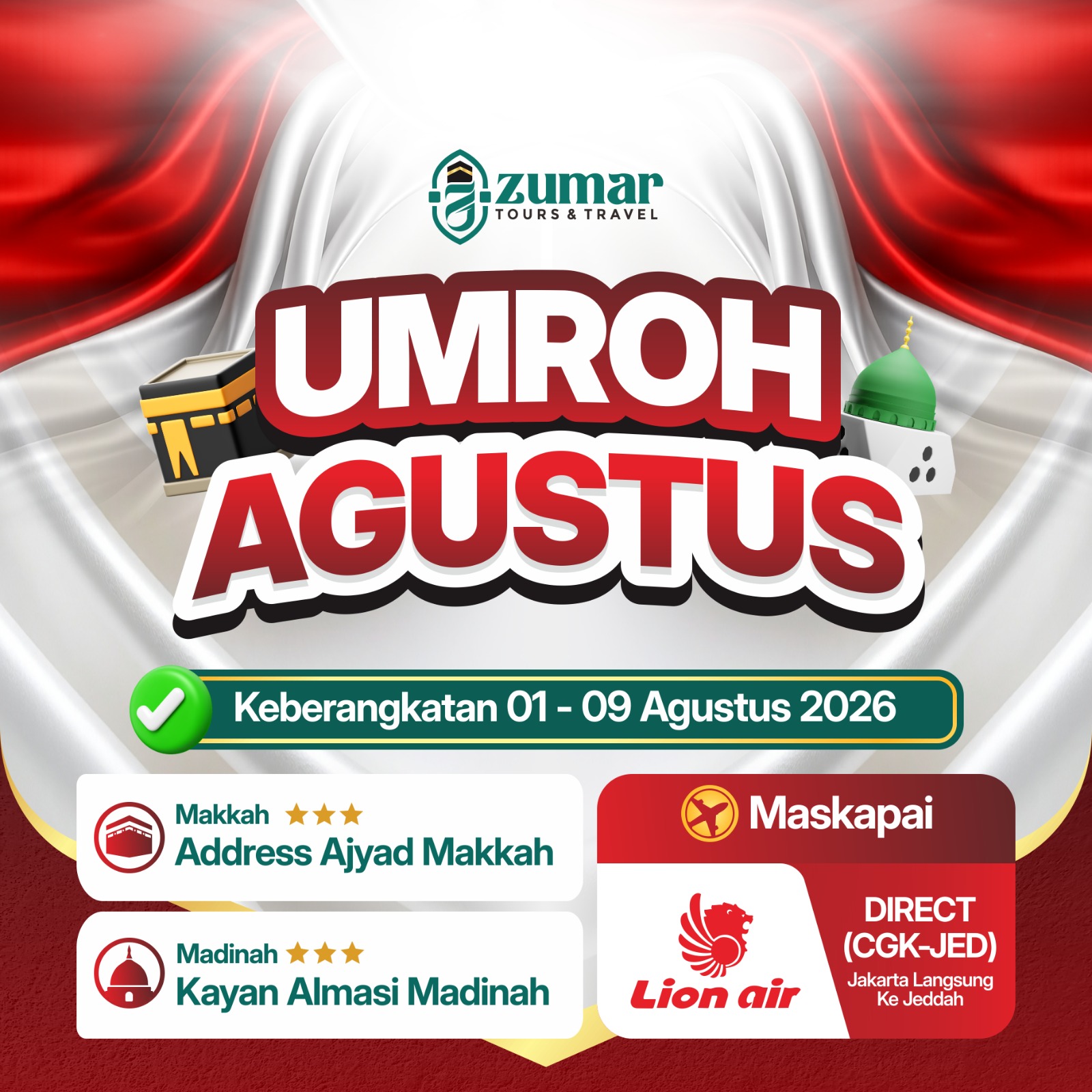 UMROH AGUSTUS 2026 MUSIM 1448H