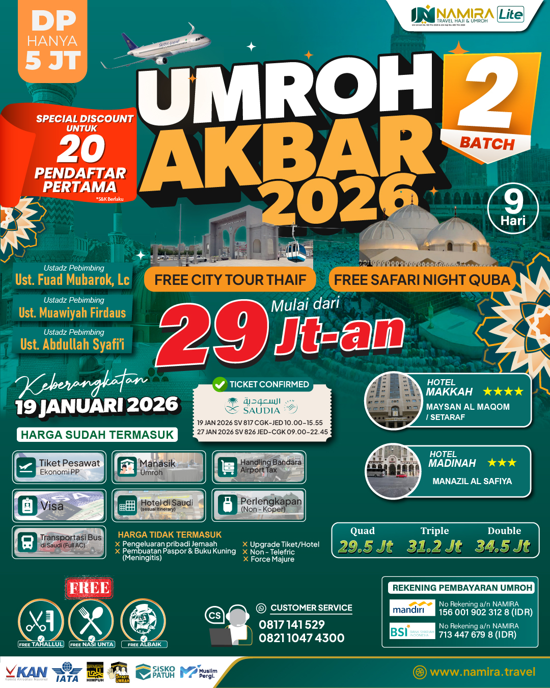 UMROH AKBAR REGULER 19 JANUARI 2026 (BATCH 2)