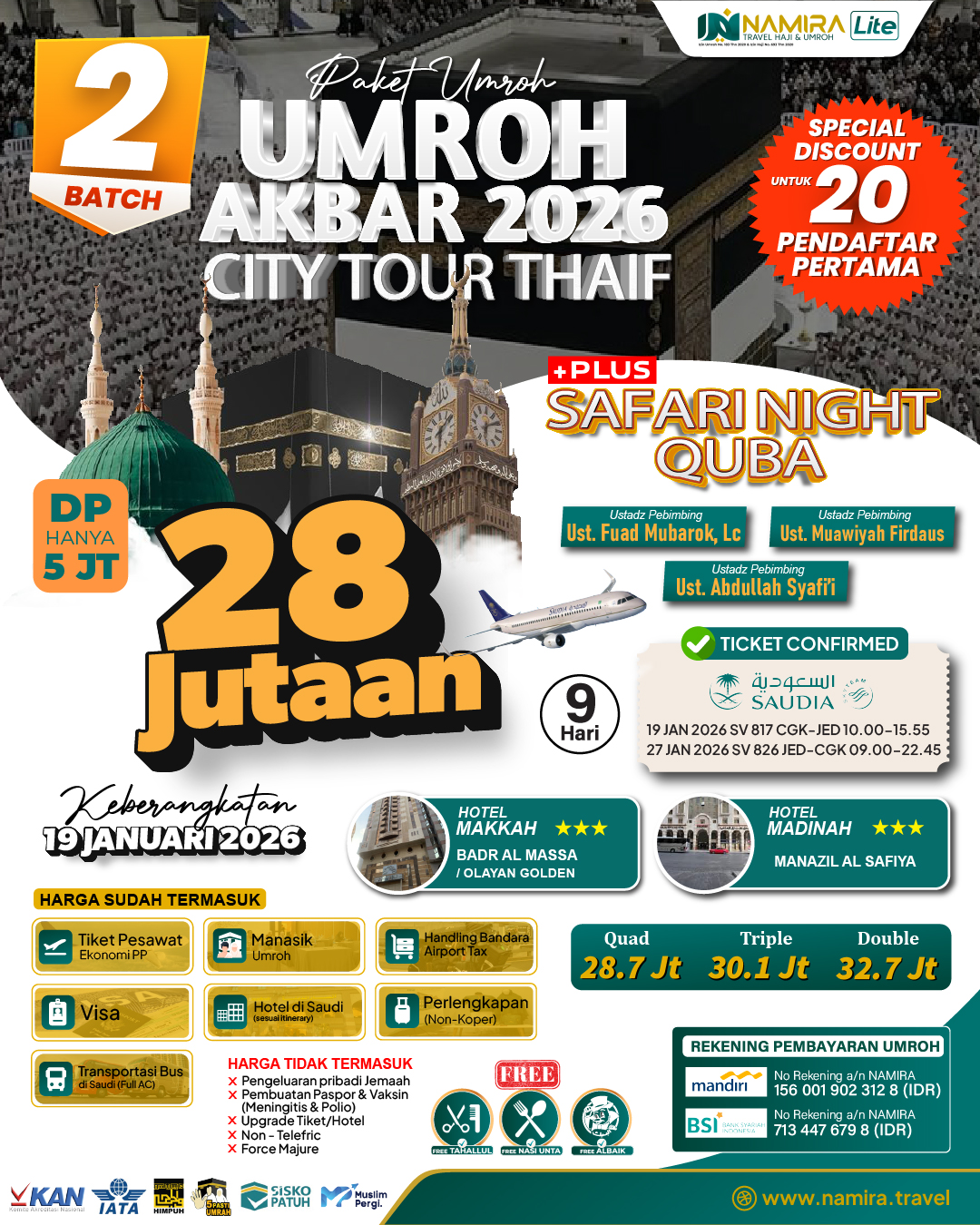 UMROH AKBAR LITE 19 JANUARI 2026 (BATCH 2)