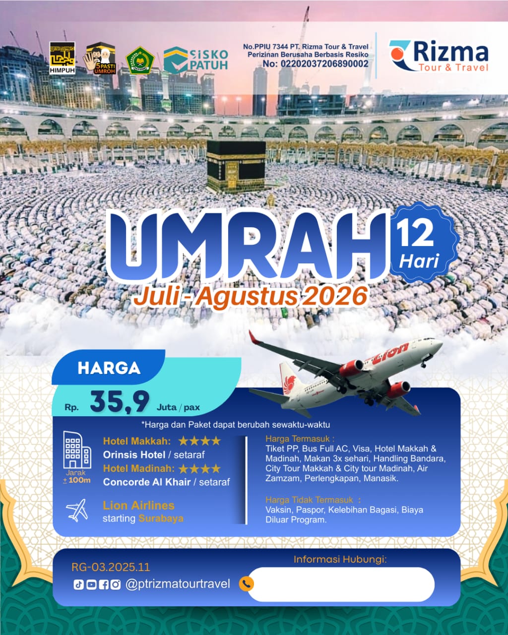 UMROH JULI SURABAYA - 12 HARI