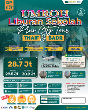 PAKET UMROH LIBURAN SEKOLAH 24 JUNI 2026 (LITE) 