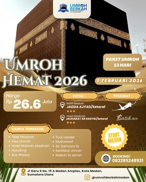 PAKET UMROH HEMAT 13 HARI FEBRUARI 2026 START MEDAN 