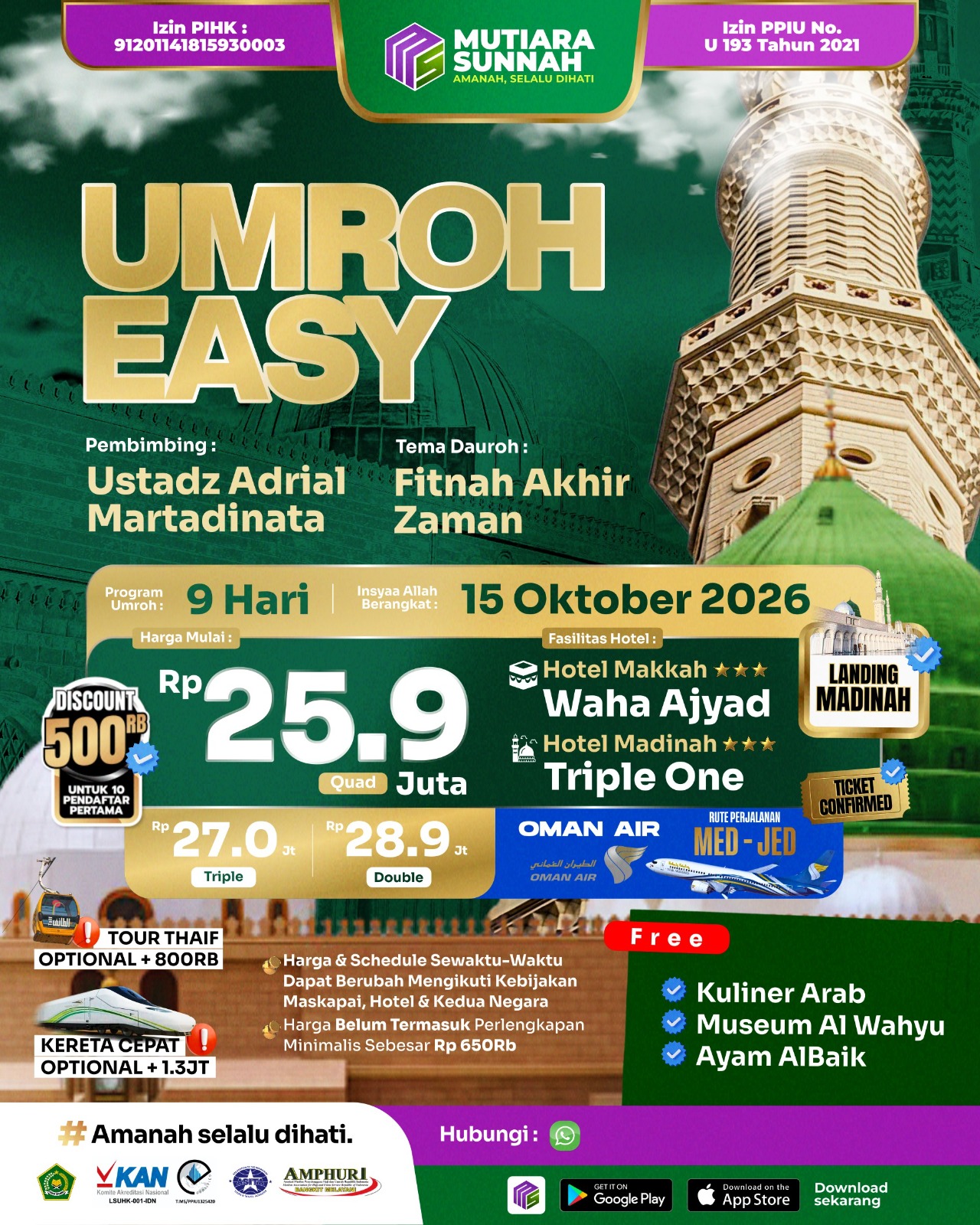 UMROH EASY 15 OKTOBER 2026