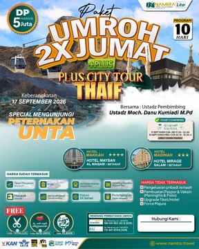 PAKET UMROH 2X JUMAT PLUS THAIF 17 SEPTEMBER 2026