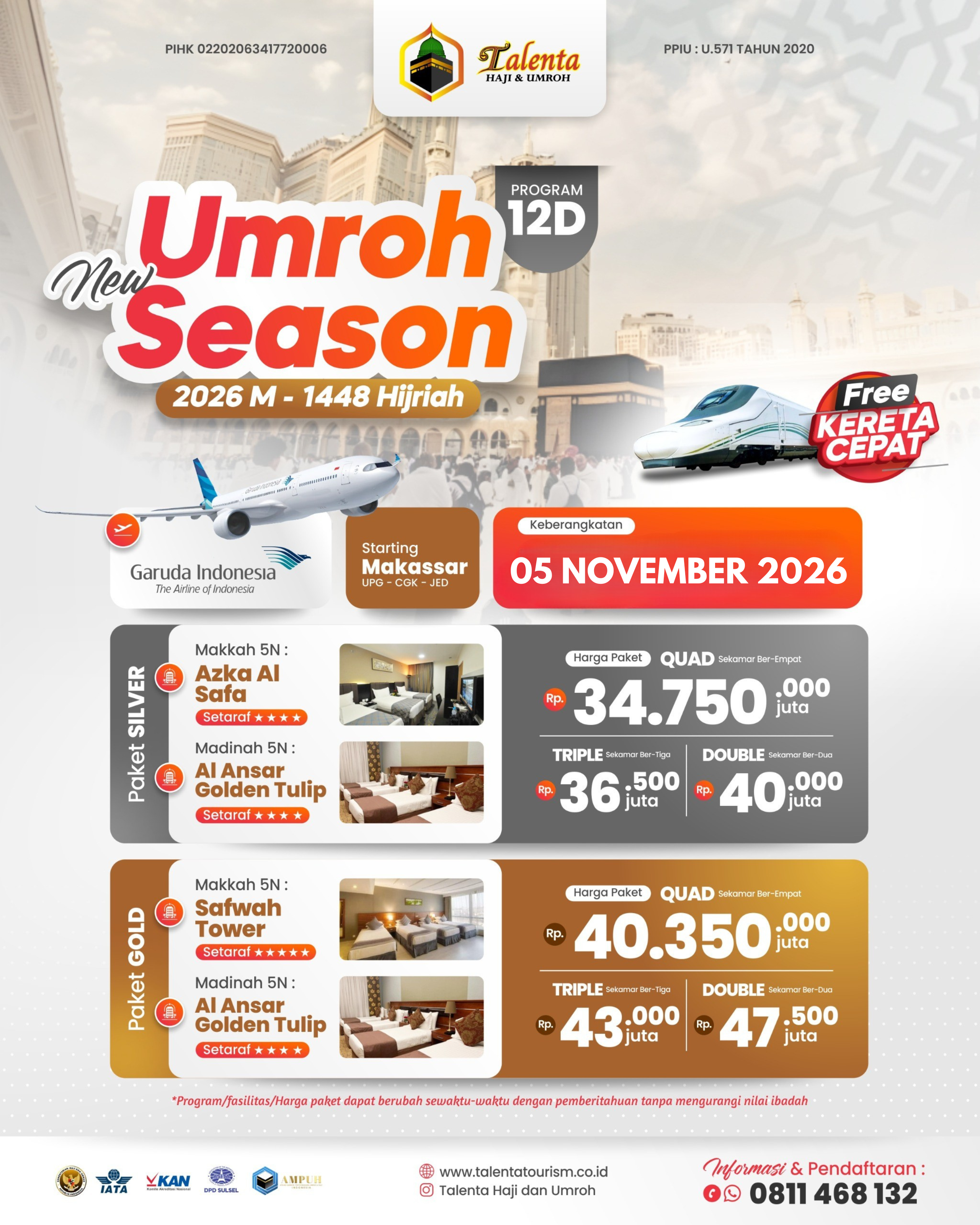 UMROH 05 NOVEMBER 2026 NEW SEASON 1448 H BY GARUDA INDONESIA