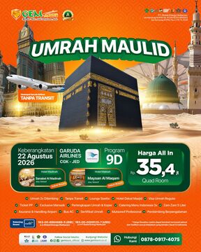 CUSTOM 22 Agustus 2026 " UMRAH REGULER JEJAK CINTA ROSUL"