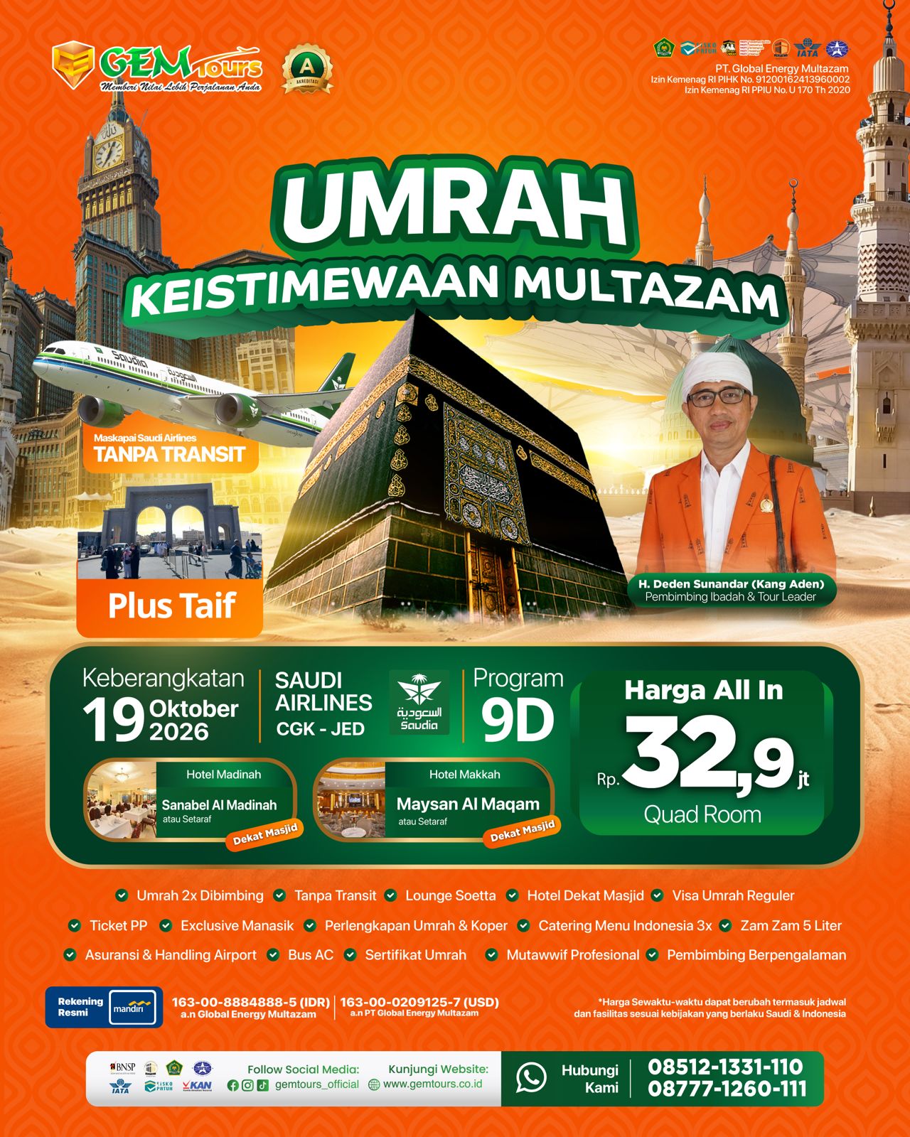 19 OKTOBER 2026 " UMRAH HAPPY PLUS TAIF"