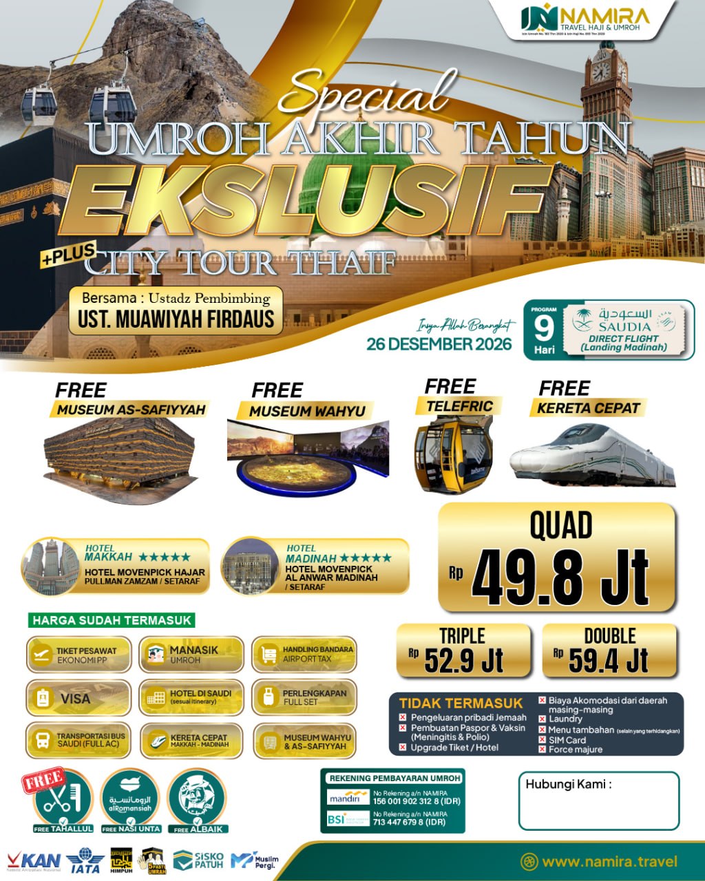 PAKET UMROH EKSKLUSIF 26 DESEMBER 2026