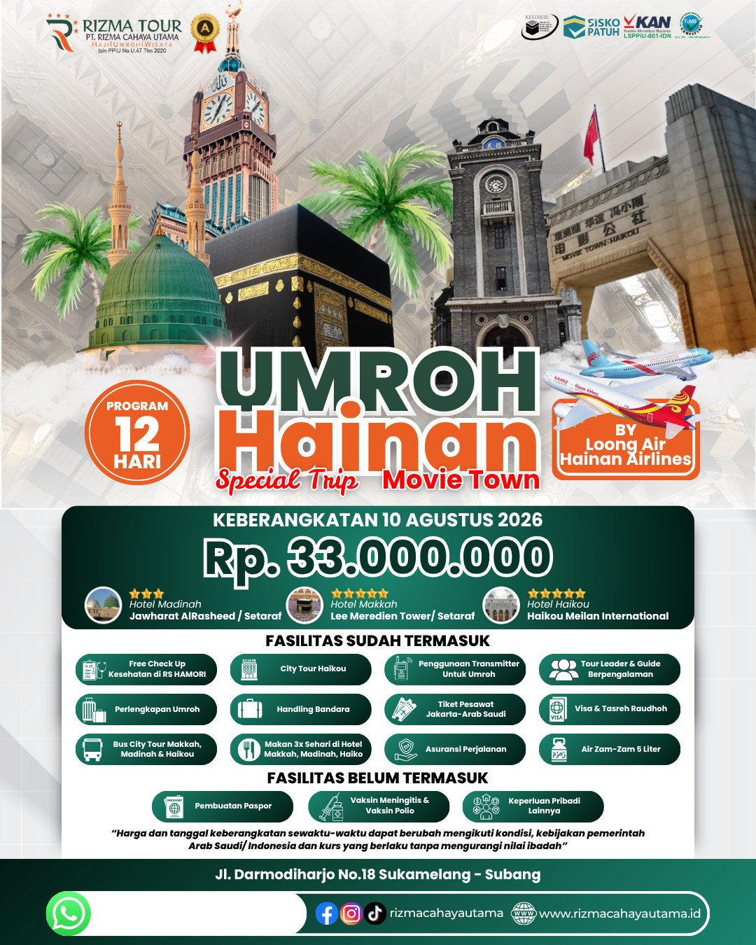 Umroh Plus Hainan 10 Agustus 2026