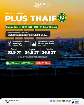 UMROH PLUS THAIF 10 HARI PAKET SAFA 20 JULI 2026