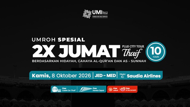 UMROH 2X JUMAT PLUS THAIF 10 HARI 8 OKTOBER 2026