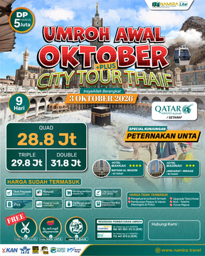 PAKET UMROH 03 OKTOBER 2026 PLUS THAIF