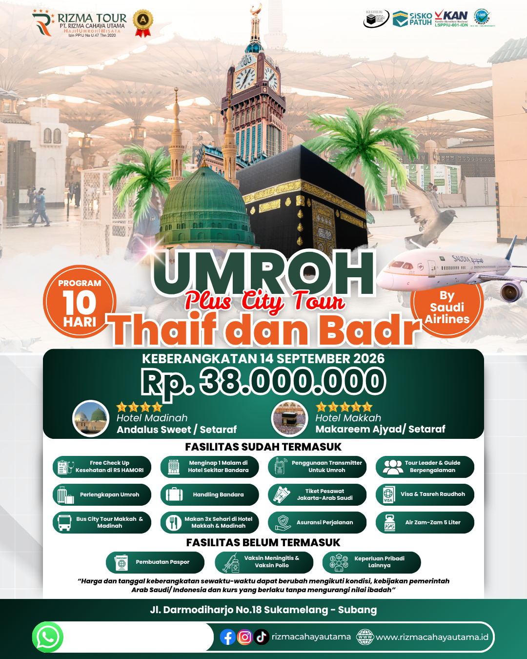 Umroh Plus Badr 14 September 2026