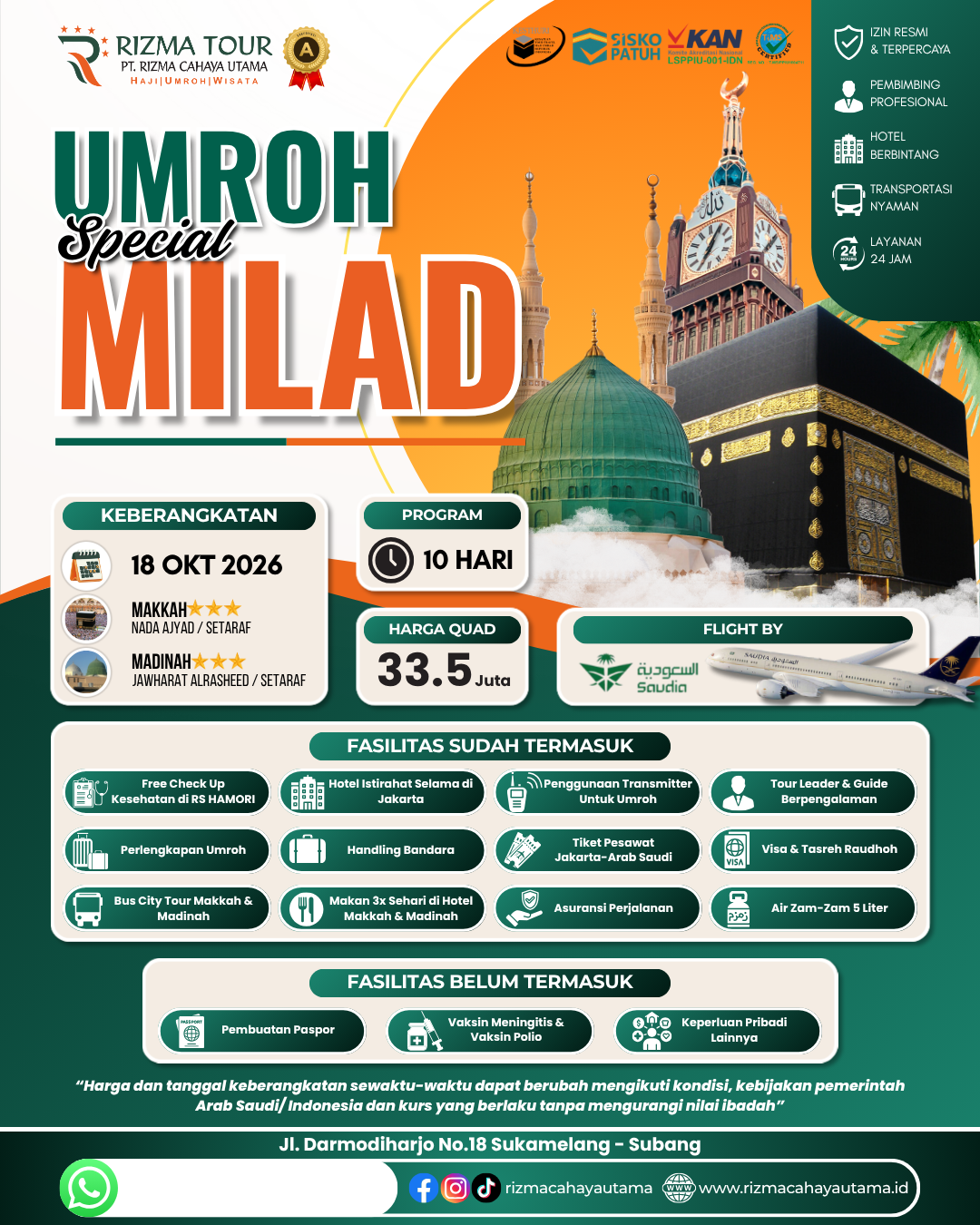 Umroh Special Milad 18 Oktober 2026