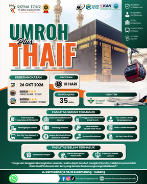 Umroh Plus Thaif 26 Oktober 2026