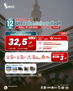 UMRAH MUHASABAH PLUS THAIF 12 HARI 15 JULI 2026