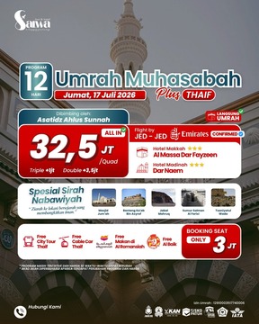 UMRAH MUHASABAH PLUS THAIF 12 HARI 17 JULI 2026