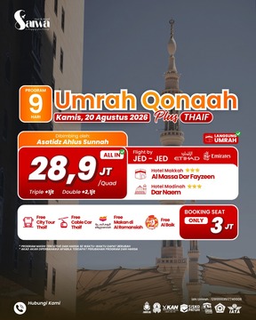UMRAH QONAAH PLUS THAIF 9 HARI 20 AGUSTUS 2026