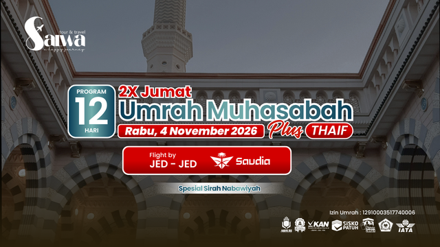 UMRAH MUHASABAH PLUS THAIF 12 HARI 4 NOVEMBER 2026