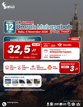 UMRAH MUHASABAH PLUS THAIF 12 HARI 4 NOVEMBER 2026