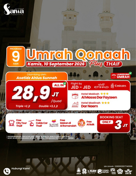 UMRAH QONAAH PLUS THAIF 9 HARI 10 SEPTEMBER 2026
