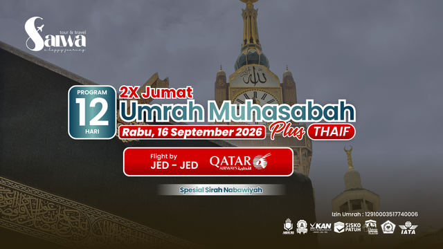 UMRAH MUHASABAH PLUS THAIF 12 HARI 16 SEPTEMBER 2026