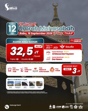 UMRAH MUHASABAH PLUS THAIF 12 HARI 16 SEPTEMBER 2026