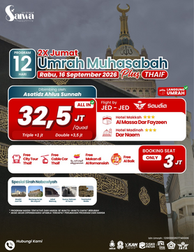 UMRAH MUHASABAH PLUS THAIF 12 HARI 16 SEPTEMBER 2026