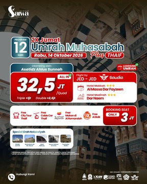UMRAH MUHASABAH PLUS THAIF 12 HARI 14 OKTOBER 2026
