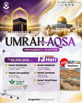 PAKET UMROH PLUS AQSA JULI 2026 RESMI KEMENAG