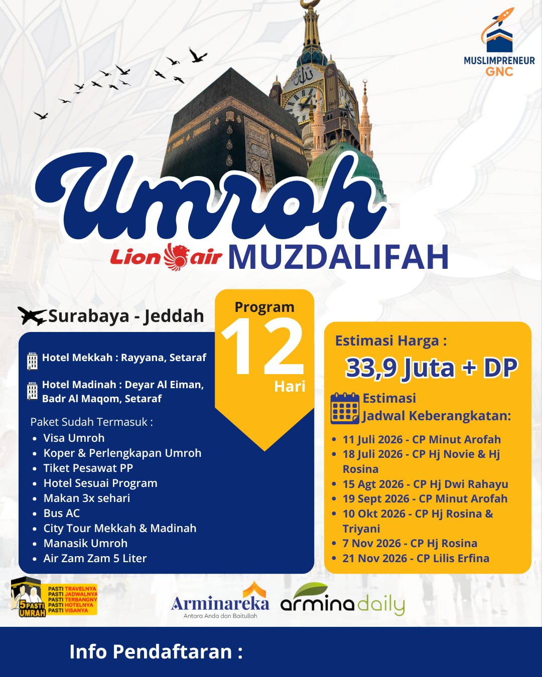 UMROH MUZDALIFAH 18 JULI 2026 ARMINAREKA